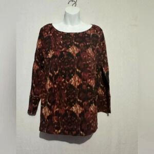 Art and Soul Pullover Print Top Women's Size 1X